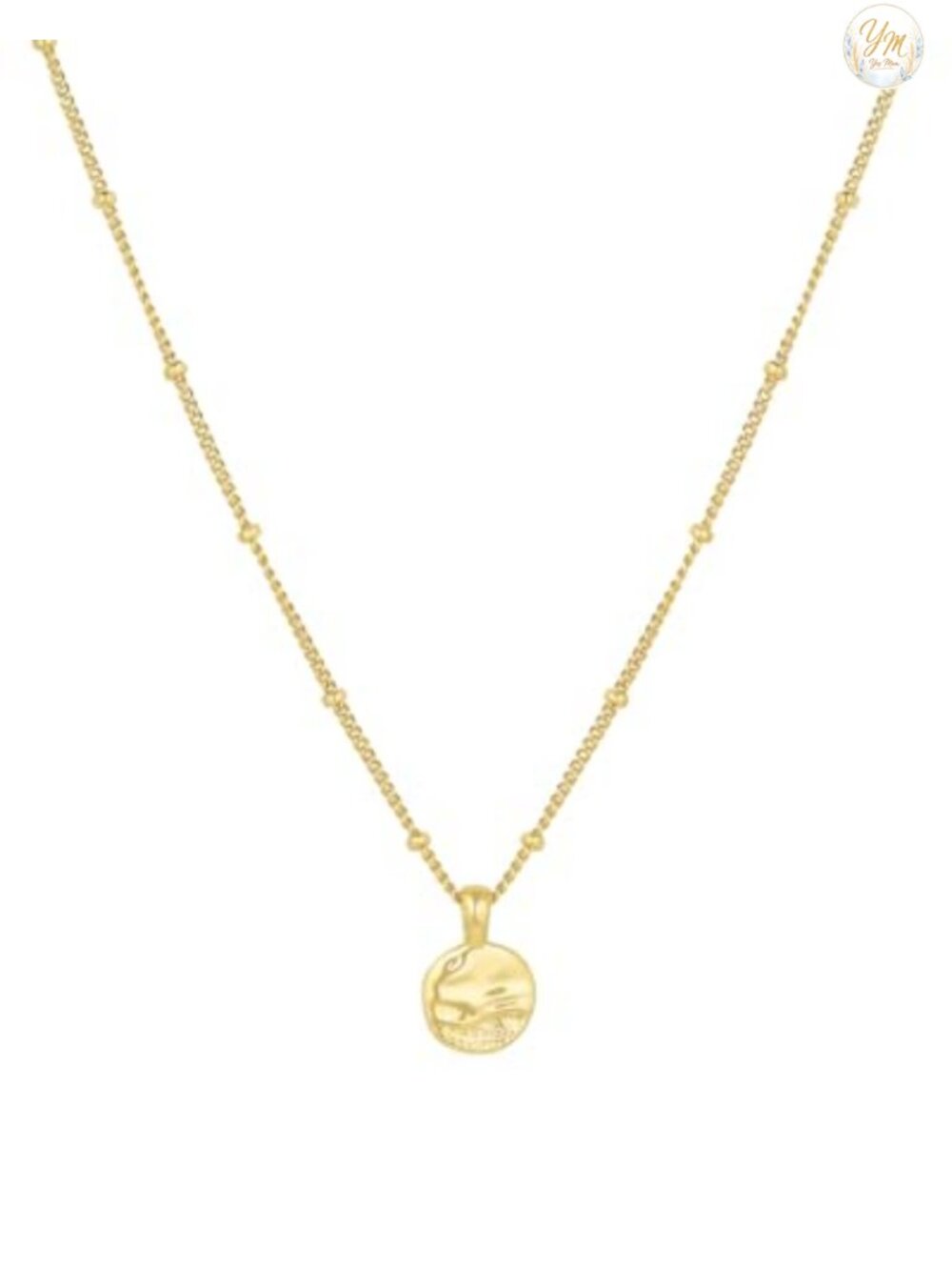 18k Gold Plated Brass Ocean Wave Pendant Necklace 16 inch Dainty Layering